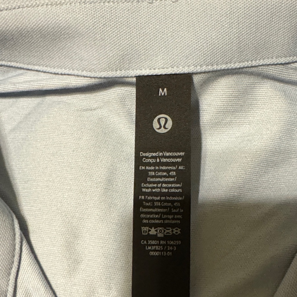 Lululemon Mens Light Blue Commission Button-Up long sleeve Shirt, Medium - Picture 3 of 5